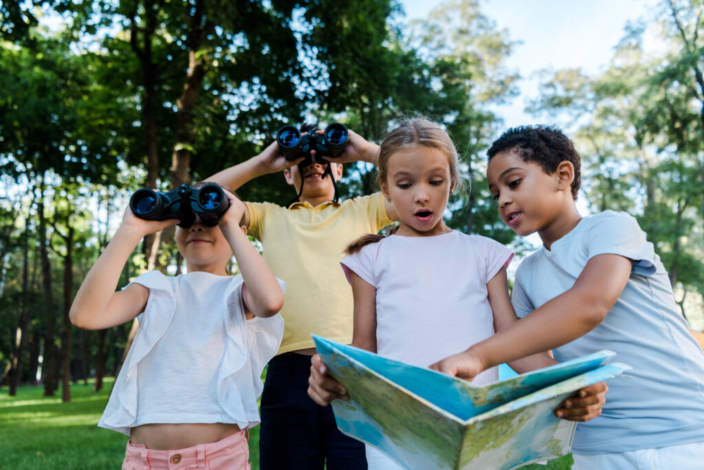 kids exploring outdoors