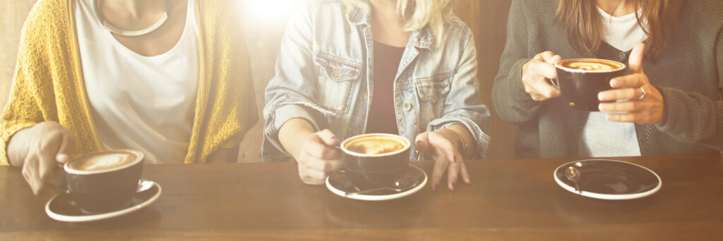 homeschool moms support group sharing coffee