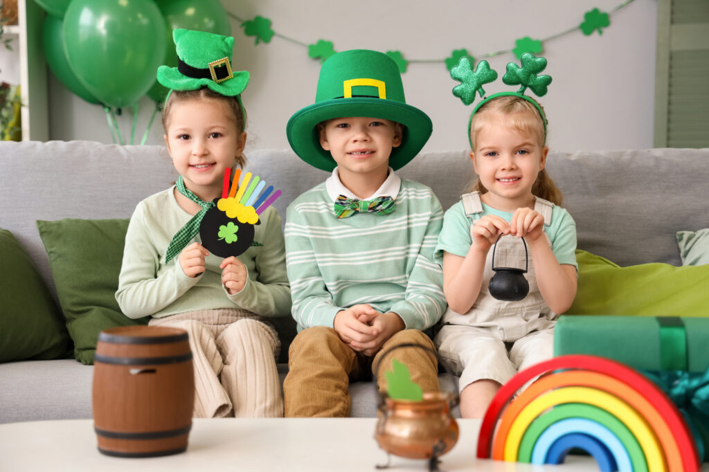 Homeschool kids celebrating Saint Patrick's Day