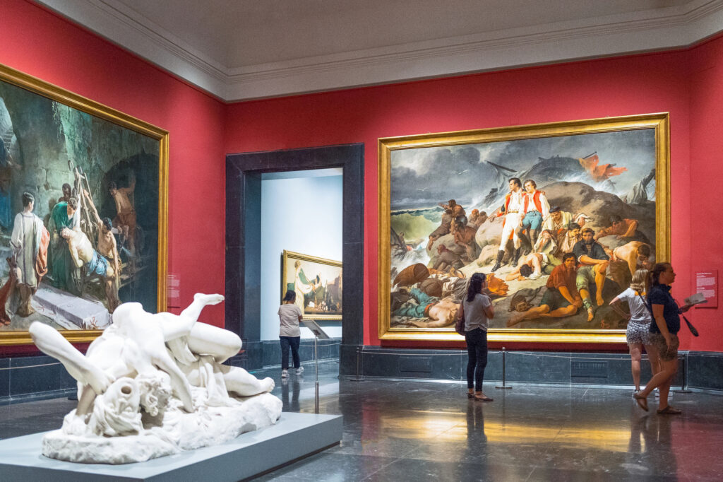 teacher at art museum on virtual field trip