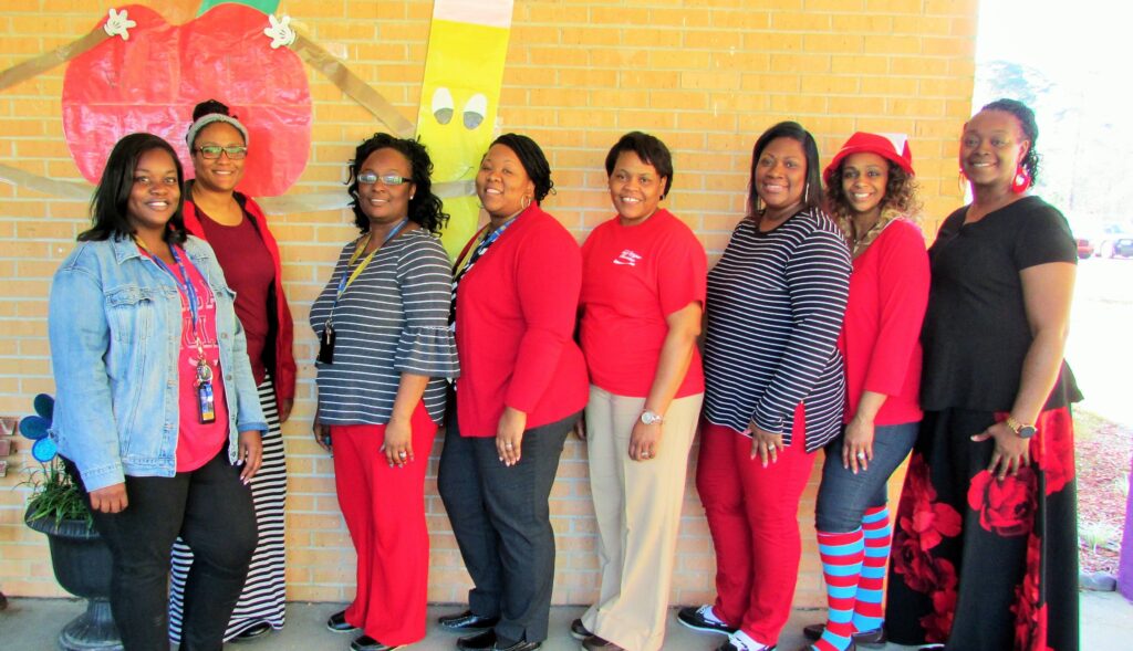 teacher team coordinating for Dr. Seuss celebration