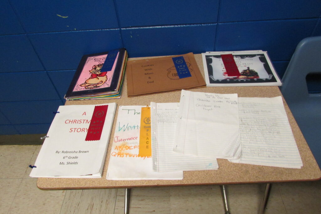 elementary student authors' children's book display
