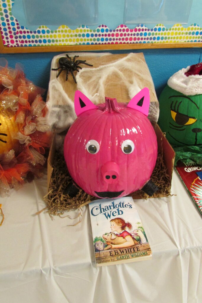 pumpkin painted as a character from book