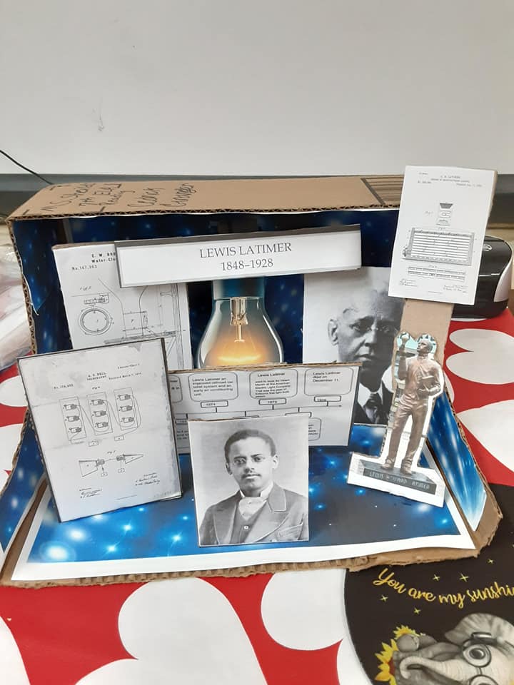 Black history diaroma of Lewis Latimer