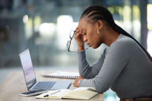 young teacher stressed testing anxiety